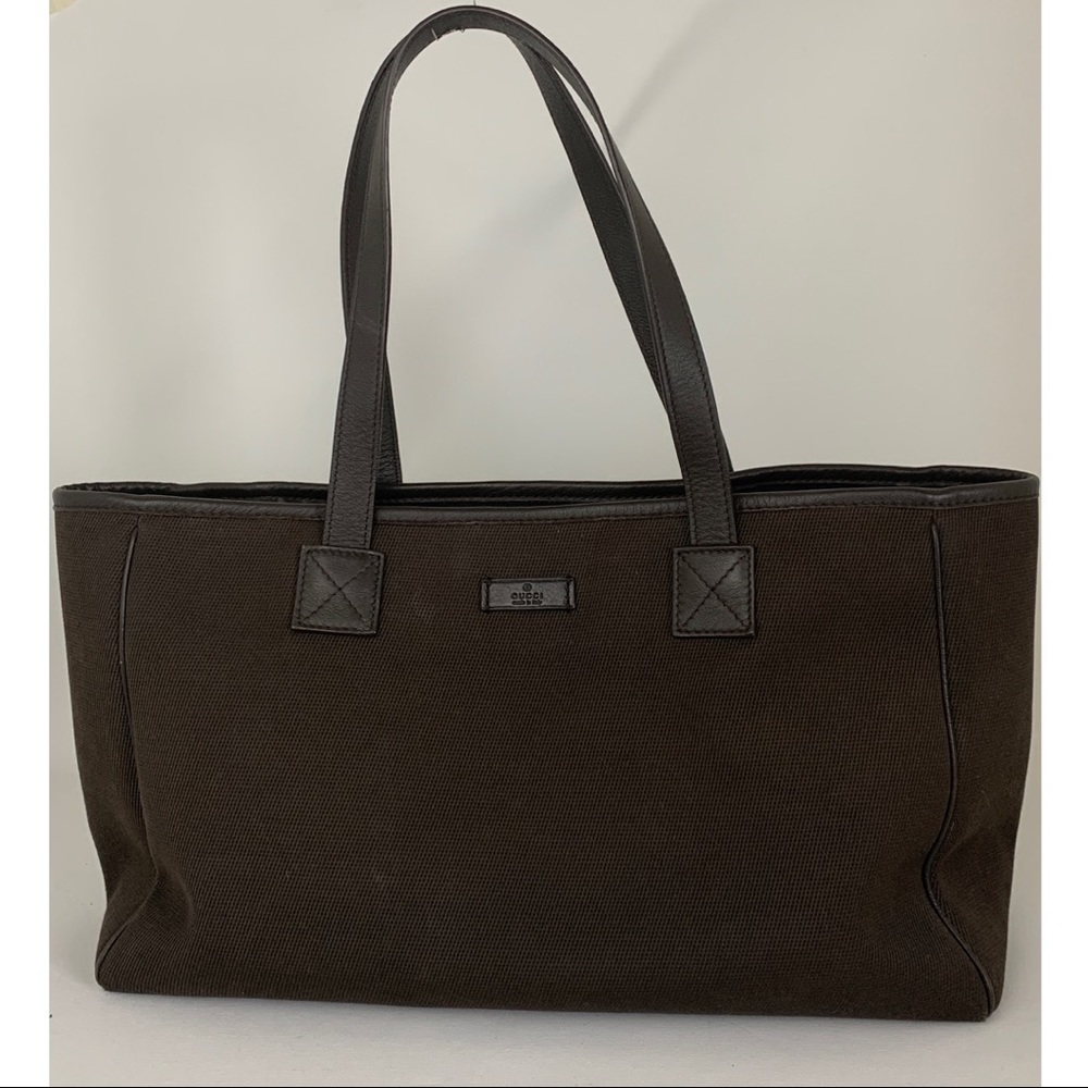 Gucci canvas & leather tote bag ! 👜